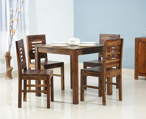 Jaipur Sheesham Wood 4 Seater Dining Table Set with 4 Chair for Dining Room - Dining Set - Furniselan