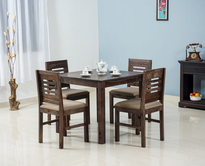 Jaipur Sheesham Wood 4 Seater Dining Table Set with 4 Chair for Dining Room - Dining Set - Furniselan