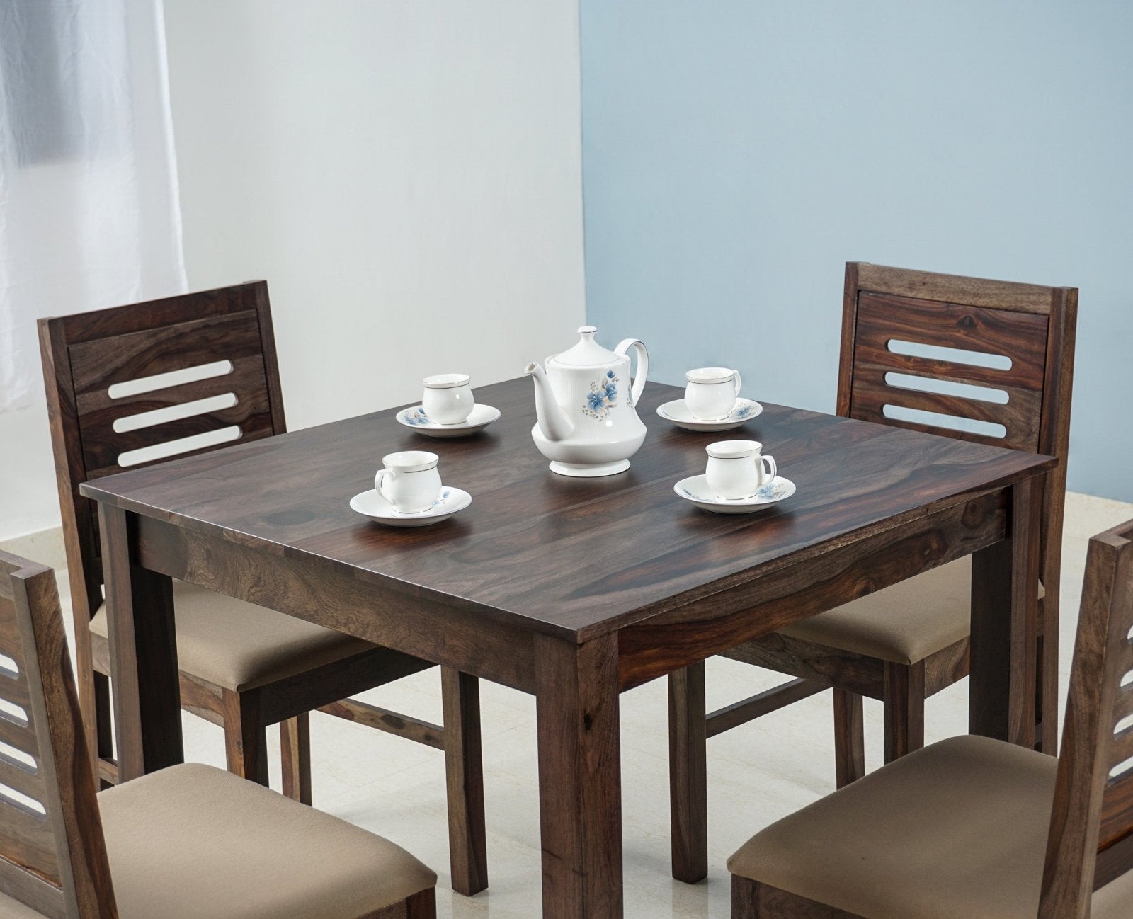 Buy Sheesham Wood 4 Seater Dining Table Set with 4 Chair for Dining ...