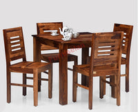 Jaipur Sheesham Wood 4 Seater Dining Table Set with 4 Chair for Dining Room - Dining Set - Furniselan - Rustic-Teak-Finish