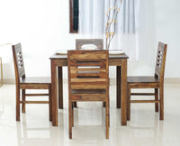 Jaipur Sheesham Wood 4 Seater Dining Table Set with 4 Chair for Dining Room - Dining Set - Furniselan - Teak-Finish