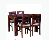 Jaipur Sheesham Wood 4 Seater Dining Table Set with 4 Chair for Dining Room - Dining Set - Furniselan - Rosewood-Fine-Finish