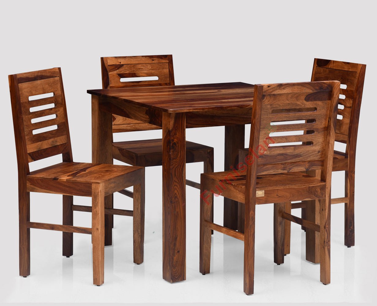 Buy Sheesham Wood 4 Seater Dining Table Set with 4 Chair for Dining ...