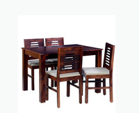 Jaipur Sheesham Wood 4 Seater Dining Table Set with 4 Chair for Dining Room - Dining Set - Furniselan - Rosewood-Fine-Finish