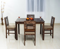 Jaipur Sheesham Wood 4 Seater Dining Table Set with 4 Chair for Dining Room - Dining Set - Furniselan - Grey-Finish