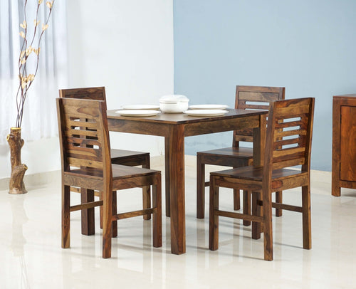 Jaipur Sheesham Wood 4 Seater Dining Table Set with 4 Chair for Dining Room - Dining Set - Furniselan