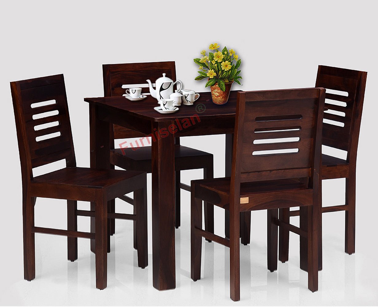 Buy Sheesham Wood 4 Seater Dining Table Set with 4 Chair for Dining ...