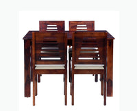 Jaipur Sheesham Wood 4 Seater Dining Table Set with 4 Chair for Dining Room - Dining Set - Furniselan - Rosewood-Fine-Finish