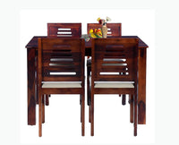 Jaipur Sheesham Wood 4 Seater Dining Table Set with 4 Chair for Dining Room - Dining Set - Furniselan - Rosewood-Fine-Finish