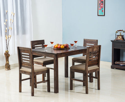 Jaipur Sheesham Wood 4 Seater Dining Table Set with 4 Chair for Dining Room - Dining Set - Furniselan