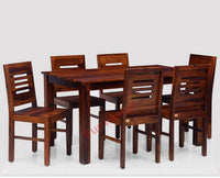 Jaipur Sheesham Wood 6 Seater Dining Table Set with 6 Chair for Dining Room - Dining Set - Furniselan - Maple-Finish