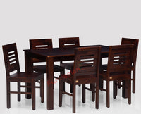 Jaipur Sheesham Wood 6 Seater Dining Table Set with 6 Chair for Dining Room - Dining Set - Furniselan - Rosewood-Fine-Finish