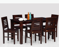 Jaipur Sheesham Wood 6 Seater Dining Table Set with 6 Chair for Dining Room - Dining Set - Furniselan - Rosewood-Fine-Finish