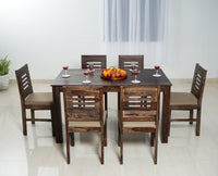 Jaipur Sheesham Wood 6 Seater Dining Table Set with 6 Chair for Dining Room - Dining Set - Furniselan - Grey-Finish