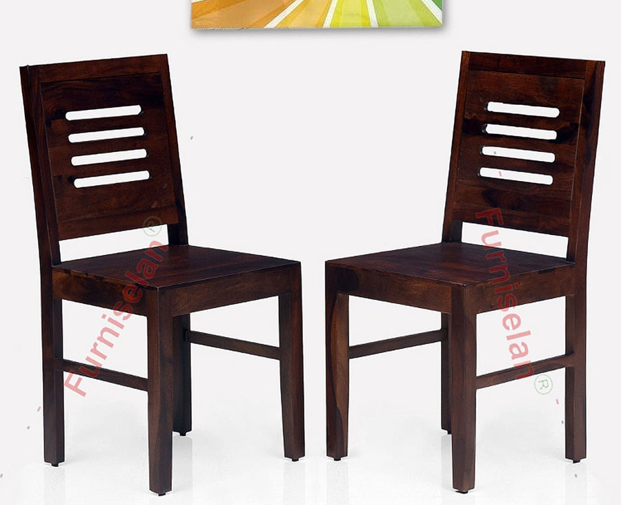 Jaipur Sheesham Wood Dining Chair Set of Two - Dining Chair - Furniselan - Rosewood-Fine-Finish