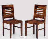 Jaipur Sheesham Wood Dining Chair Set of Two - Dining Chair - Furniselan - Teak-Finish