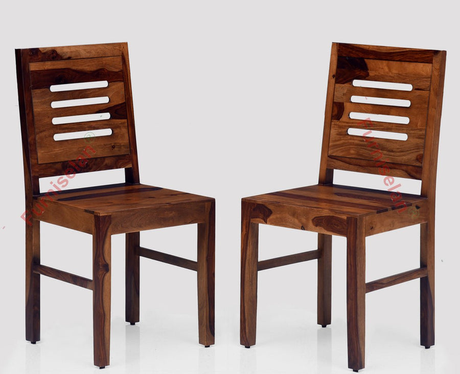 Jaipur Sheesham Wood Dining Chair Set of Two - Dining Chair - Furniselan - Teak-Finish