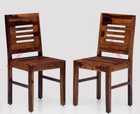 Jaipur Sheesham Wood Dining Chair Set of Two - Dining Chair - Furniselan - Teak-Finish