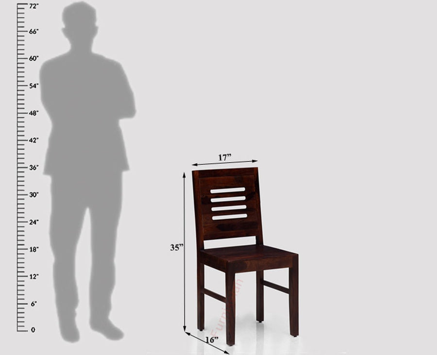 Jaipur Sheesham Wood Dining Chair Set of Two - Dining Chair - Furniselan - Rosewood-Fine-Finish