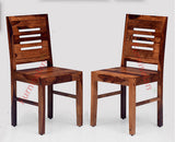 Jaipur Sheesham Wood Dining Chair Set of Two - Dining Chair - Furniselan - Rustic-Teak-Finish