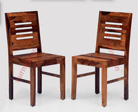 Jaipur Sheesham Wood Dining Chair Set of Two - Dining Chair - Furniselan - Rustic-Teak-Finish
