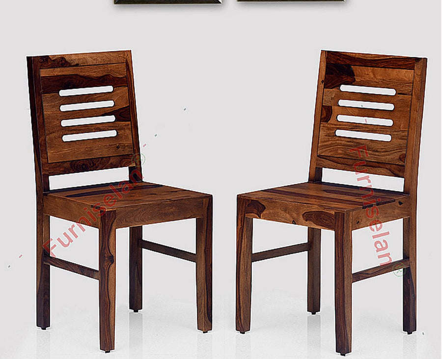 Jaipur Sheesham Wood Dining Chair Set of Two - Dining Chair - Furniselan - Teak-Finish