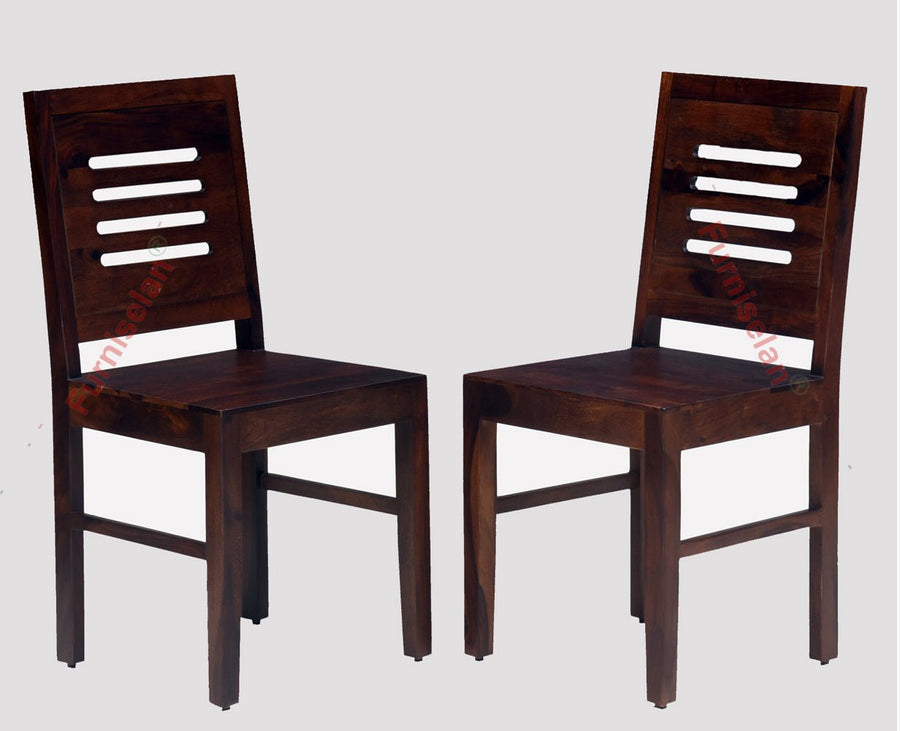 Jaipur Sheesham Wood Dining Chair Set of Two - Dining Chair - Furniselan - Rosewood-Fine-Finish