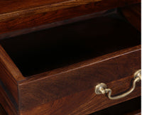 Jalandhar Wooden Two Drawers Bedside Table - Bedside Table - Furniselan - Teak-Finish