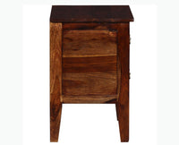 Jalandhar Wooden Two Drawers Bedside Table - Bedside Table - Furniselan - Teak-Finish