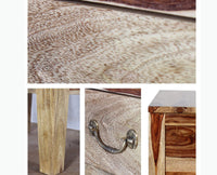 Jalandhar Wooden Two Drawers Bedside Table - Bedside Table - Furniselan - Rustic-Teak-Finish