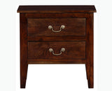 Jalandhar Wooden Two Drawers Bedside Table - Bedside Table - Furniselan - Teak-Finish