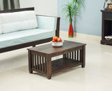 Kochi Solid Wood Coffee Table with shelves