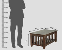 Kochi Solid Wood Coffee Table with shelves - Coffee Table - Furniselan - Grey-Finish