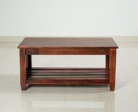 Kochi Solid Wood Coffee Table with shelves - Coffee Table - Furniselan - Maple-Finish
