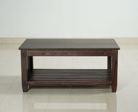 Kochi Solid Wood Coffee Table with shelves - Coffee Table - Furniselan - Grey-Finish