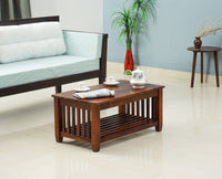 Kochi Solid Wood Coffee Table with shelves - Coffee Table - Furniselan - Maple-Finish