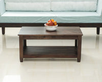 Kochi Solid Wood Coffee Table with shelves - Coffee Table - Furniselan - Grey-Finish