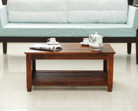 Kochi Solid Wood Coffee Table with shelves - Coffee Table - Furniselan - Maple-Finish