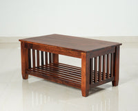 Kochi Solid Wood Coffee Table with shelves - Coffee Table - Furniselan - Maple-Finish