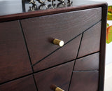 Kolkata Solid Wood Bedside table with Two Drawer - Bedside Table - Furniselan - Grey-Finish