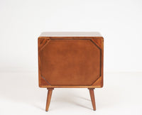 Kolkata Solid Wood Bedside table with Two Drawer - Bedside Table - Furniselan - Teak-Finish