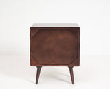 Kolkata Solid Wood Bedside table with Two Drawer - Bedside Table - Furniselan - Grey-Finish