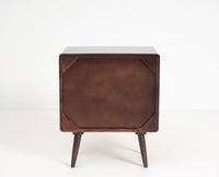 Kolkata Solid Wood Bedside table with Two Drawer - Bedside Table - Furniselan - Grey-Finish