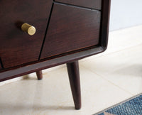 Kolkata Solid Wood Bedside table with Two Drawer - Bedside Table - Furniselan - Grey-Finish
