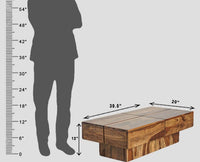 Kota Sheesham Wood Coffee Table With Two Drawers - Coffee Table - Furniselan - Rustic-Teak-Finish