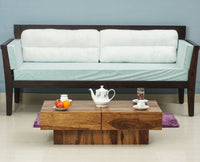 Kota Sheesham Wood Coffee Table With Two Drawers - Coffee Table - Furniselan - Rustic-Teak-Finish