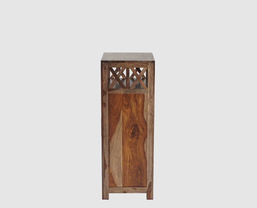 Krishna Solid Wood Tall 4 Drawer Chest Of Drawer - Chest of Drawer - Furniselan - Grey-Finish