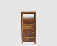 Krishna Solid Wood Tall 4 Drawer Chest Of Drawer - Chest of Drawer - Furniselan - Teak-Finish