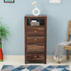 Krishna Solid Wood Tall 4 Drawer Chest Of Drawer - Chest of Drawer - Furniselan - Grey-Finish