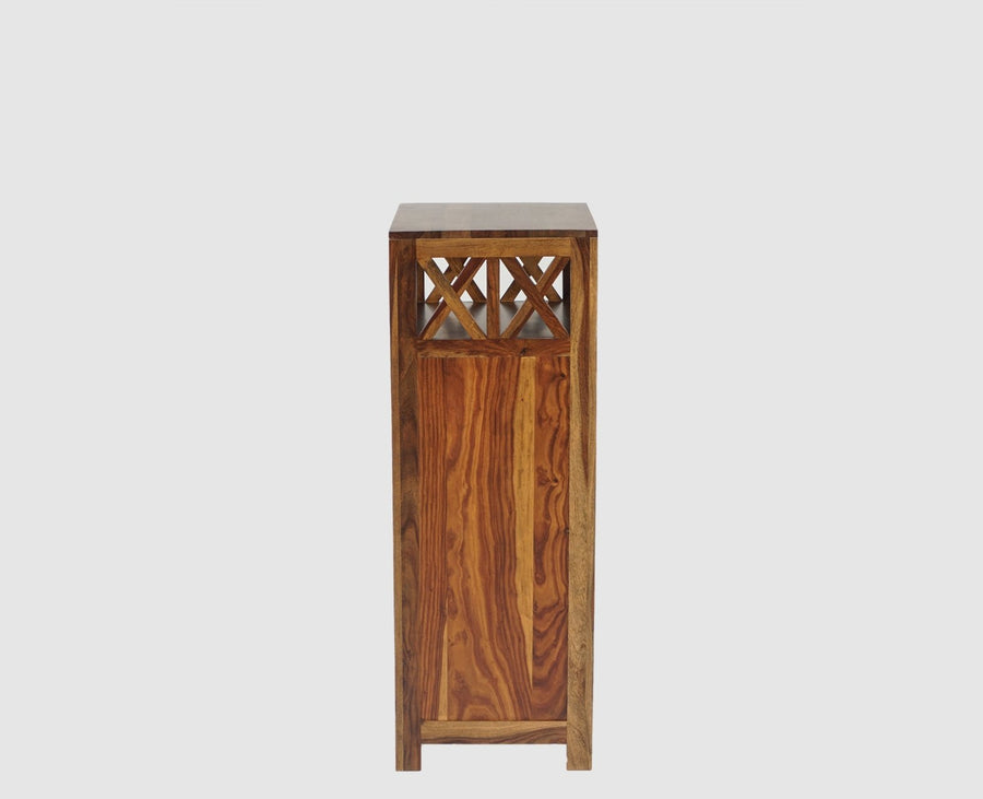 Krishna Solid Wood Tall 4 Drawer Chest Of Drawer - Chest of Drawer - Furniselan - Teak-Finish